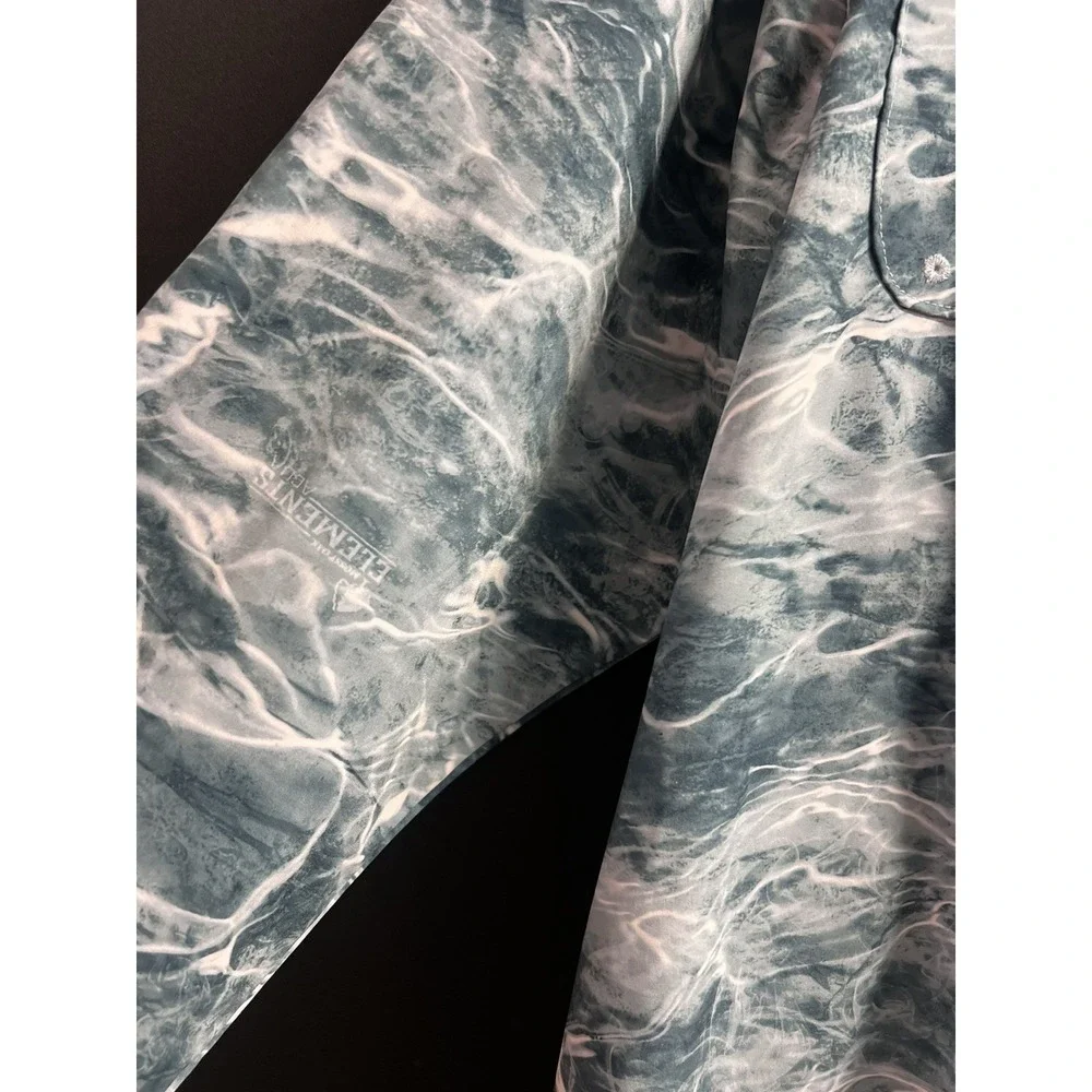 Mossy Oak Elements Long Sleeve Water Camo Fishing Hunting Vented Shirt 2XL‎